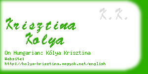krisztina kolya business card